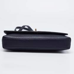 Pre Owned حقيبة كتف كوتش كروستاون جلد أزرق كحلي