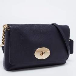 Pre Owned حقيبة كتف كوتش كروستاون جلد أزرق كحلي