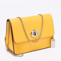 Coach Mustard Leather Bowery Chain Shoulder Bag