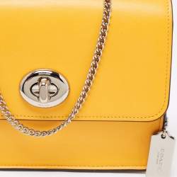 Coach Mustard Leather Bowery Chain Shoulder Bag
