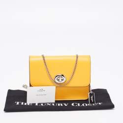 Coach Mustard Leather Bowery Chain Shoulder Bag