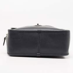 Pre Owned Coach Dark Grey Leather Lunch Pail Top Handle Bag