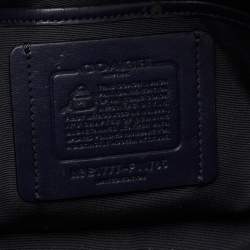Pre Owned Coach Dark Grey Leather Lunch Pail Top Handle Bag