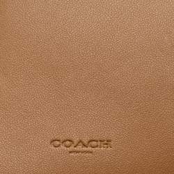 Coach Beige Signature Coated Canvas Long Slim Bifold Wallet