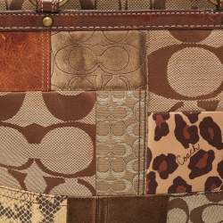 Coach Multicolor Canvas and Leather Patchwork Tote