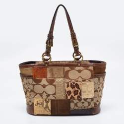 Coach Multicolor Canvas and Leather Patchwork Tote