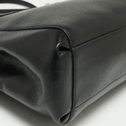 مملوكة مسبقًا حقيبة ساتشل كوتش كاريأول كريستي جلد سوداء كبيرة