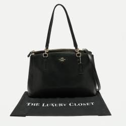 مملوكة مسبقًا حقيبة ساتشل كوتش كاريأول كريستي جلد سوداء كبيرة