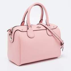 Pre Owned Coach Pink Leather Mini Bennett Satchel