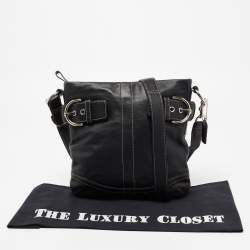 Pre Owned Coach Black Leather Shoulder Bag