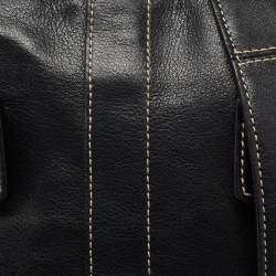 Pre Owned Coach Black Leather Shoulder Bag
