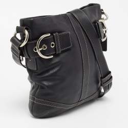 Pre Owned Coach Black Leather Shoulder Bag