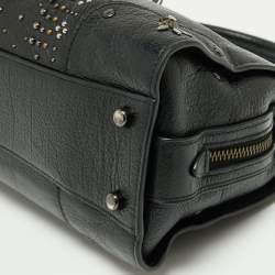 Pre Owned Coach Black Leather Studded Mercer 24 Satchel