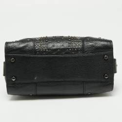 Pre Owned Coach Black Leather Studded Mercer 24 Satchel