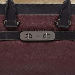 Pre Owned Coach Multicolor Leather Swagger Tote