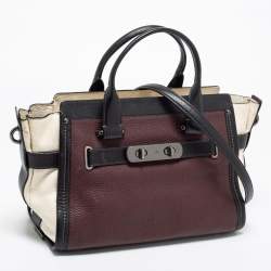 Pre Owned Coach Multicolor Leather Swagger Tote