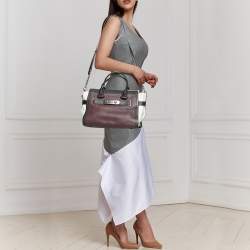 Pre Owned Coach Multicolor Leather Swagger Tote