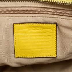 Pre Owned Coach Yellow Leather Candace Carryall Tote