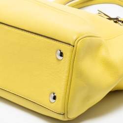 Pre Owned Coach Yellow Leather Candace Carryall Tote