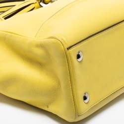 Pre Owned Coach Yellow Leather Candace Carryall Tote