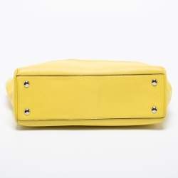 Pre Owned Coach Yellow Leather Candace Carryall Tote