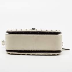 Pre Owned Coach Off White Leather And Python Western Rivets Page Top Handle Bag