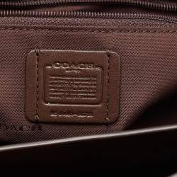 Pre Owned Coach Off White Leather And Python Western Rivets Page Top Handle Bag