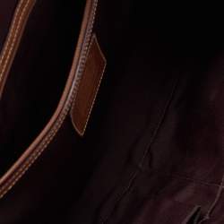 Pre Owned Coach Brown/Beige Signature Canvas and Leather Flap Buckle Satchel