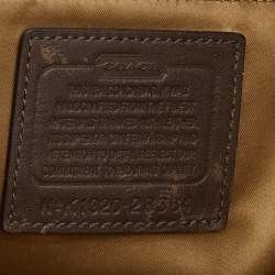 Pre Owned Coach Brown Ocelot Print Jacquard and Leather Madison East/West Tote