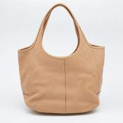 Pre Owned Coach Tan Pebbled Leather XL Ergo Legacy Tote