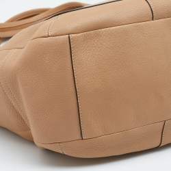 Pre Owned Coach Tan Pebbled Leather XL Ergo Legacy Tote