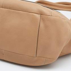 Pre Owned Coach Tan Pebbled Leather XL Ergo Legacy Tote