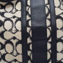 Coach Beige/Black Signature Canvas and Leather Hobo