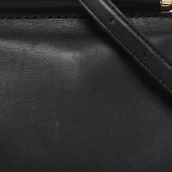 Pre Owned Coach Black/Beige Snakeskin Embossed Leather And Leather Drifter Top Handle Bag