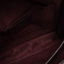 Pre Owned حقيبة كتف كوتش جلد نقش ثعبان وكانفاس شعار ماركة بني / أحمر قلاب كلار