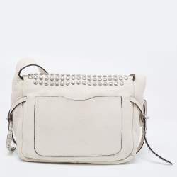 Pre Owned Coach White Leather Rivets Dakotah Crossbody Bag