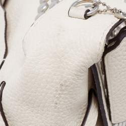 Pre Owned Coach White Leather Rivets Dakotah Crossbody Bag