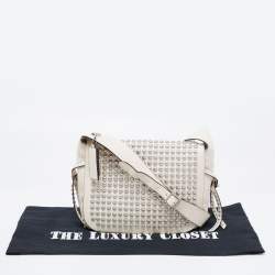 Pre Owned Coach White Leather Rivets Dakotah Crossbody Bag