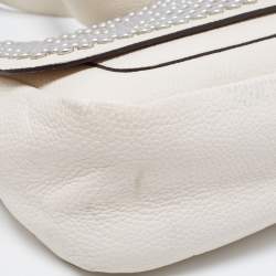 Pre Owned Coach White Leather Rivets Dakotah Crossbody Bag