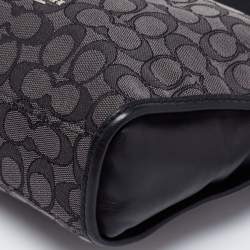 Pre Owned حقيبة يد توتس كوتش دوفليت كانفاس جاكار بالشعار رصاصي