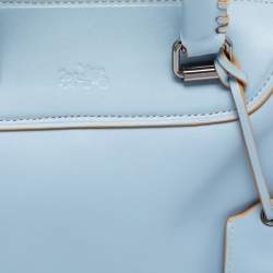 Pre Owned Coach Blue Leather Ace Satchel