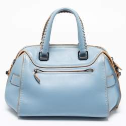 Pre Owned Coach Blue Leather Ace Satchel