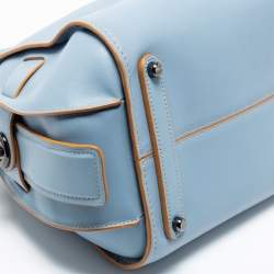 Pre Owned Coach Blue Leather Ace Satchel