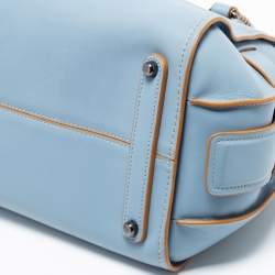 Pre Owned Coach Blue Leather Ace Satchel