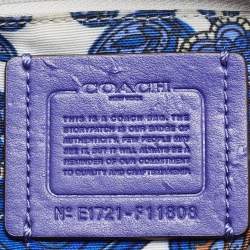 Pre Owned Coach Purple Leather Mini Bennett Satchel