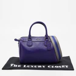 Pre Owned Coach Purple Leather Mini Bennett Satchel
