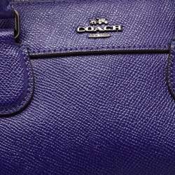 Pre Owned Coach Purple Leather Mini Bennett Satchel