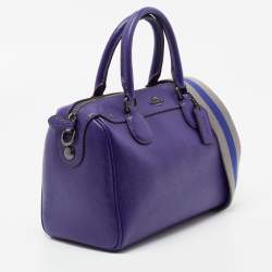 Pre Owned Coach Purple Leather Mini Bennett Satchel