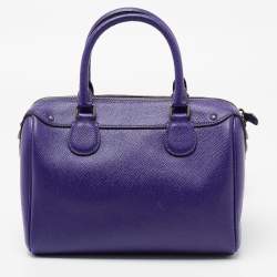 Pre Owned Coach Purple Leather Mini Bennett Satchel