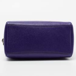 Pre Owned Coach Purple Leather Mini Bennett Satchel